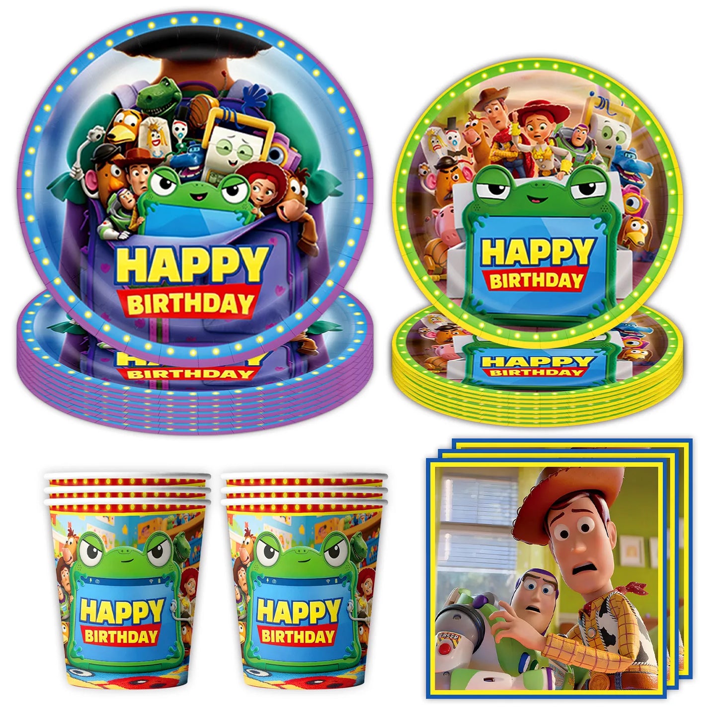 Toy Story Birthday Party Supplies Set – Balloons, Cups, Plates & Decorations