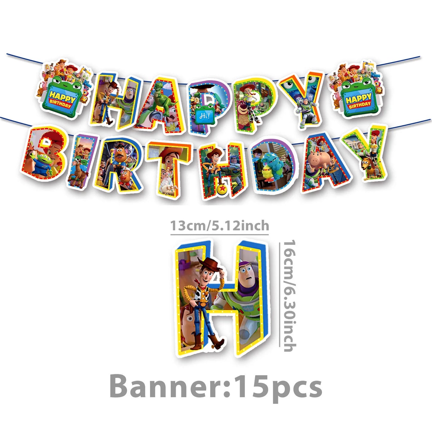 Toy Story Birthday Party Supplies Set – Balloons, Cups, Plates & Decorations