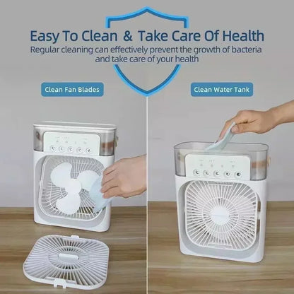 ❄️ 3-in-1 Portable Air Cooler Fan with Humidifier & LED Night Light