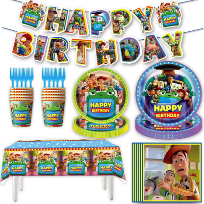 Toy Story Birthday Party Supplies Set – Balloons, Cups, Plates & Decorations
