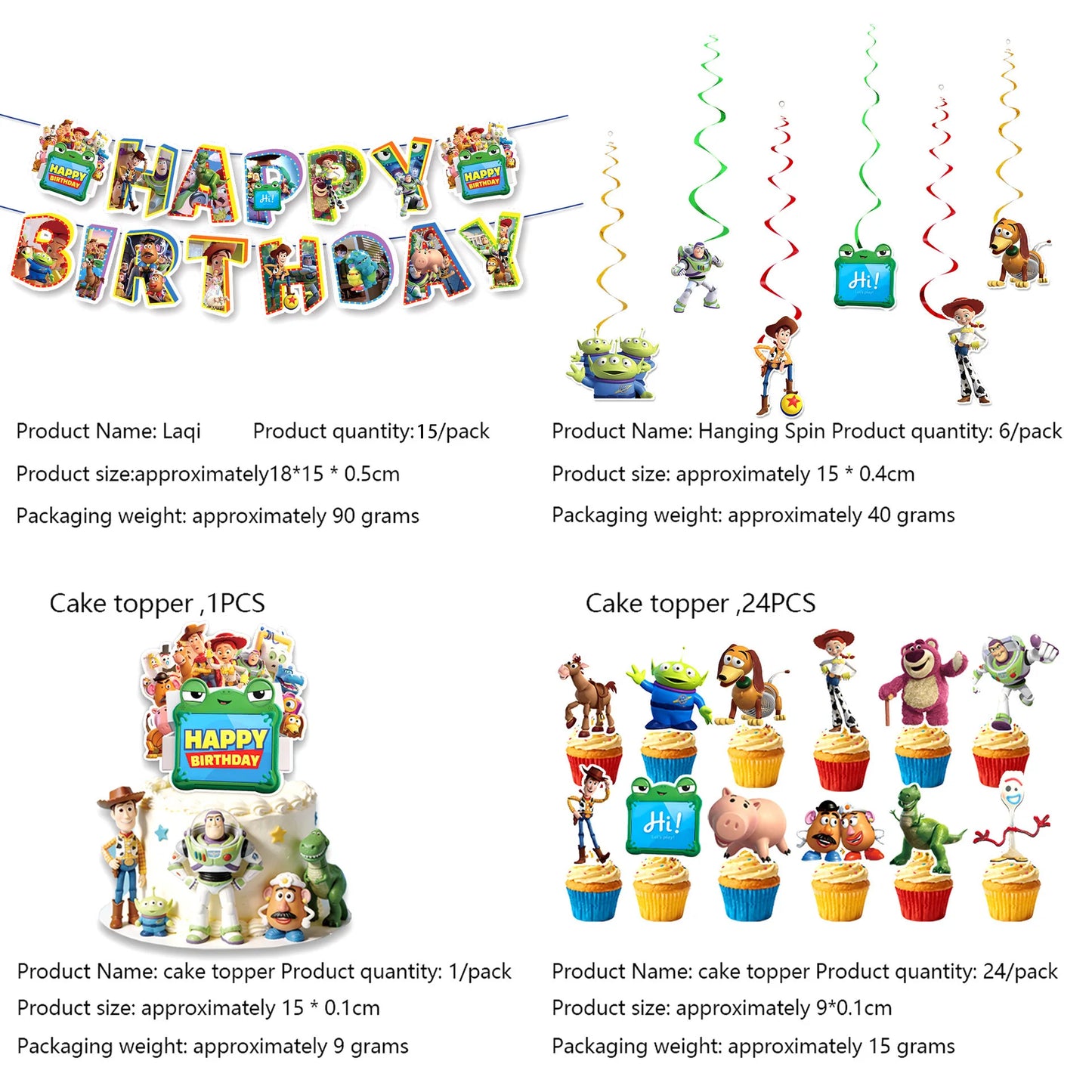Toy Story Birthday Party Supplies Set – Balloons, Cups, Plates & Decorations