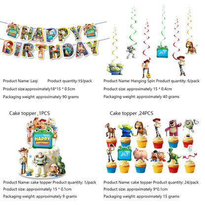 Toy Story Birthday Party Supplies Set – Balloons, Cups, Plates & Decorations