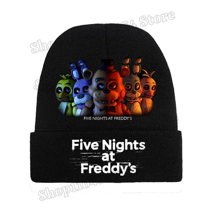 Five Nights At Freddys Knitted Hat Gloves Fnafs Boys Cute Knit Cap Mittens Kids Winter Warm Beanies Glove Children Headgear Gift