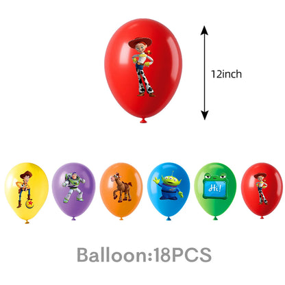 Toy Story Birthday Party Supplies Set – Balloons, Cups, Plates & Decorations