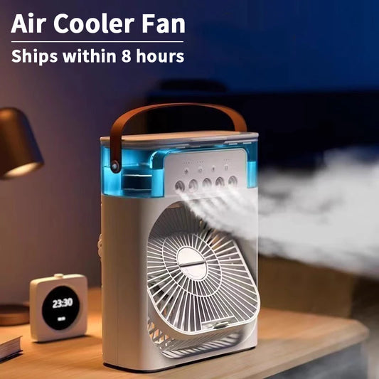 ❄️ 3-in-1 Portable Air Cooler Fan with Humidifier & LED Night Light