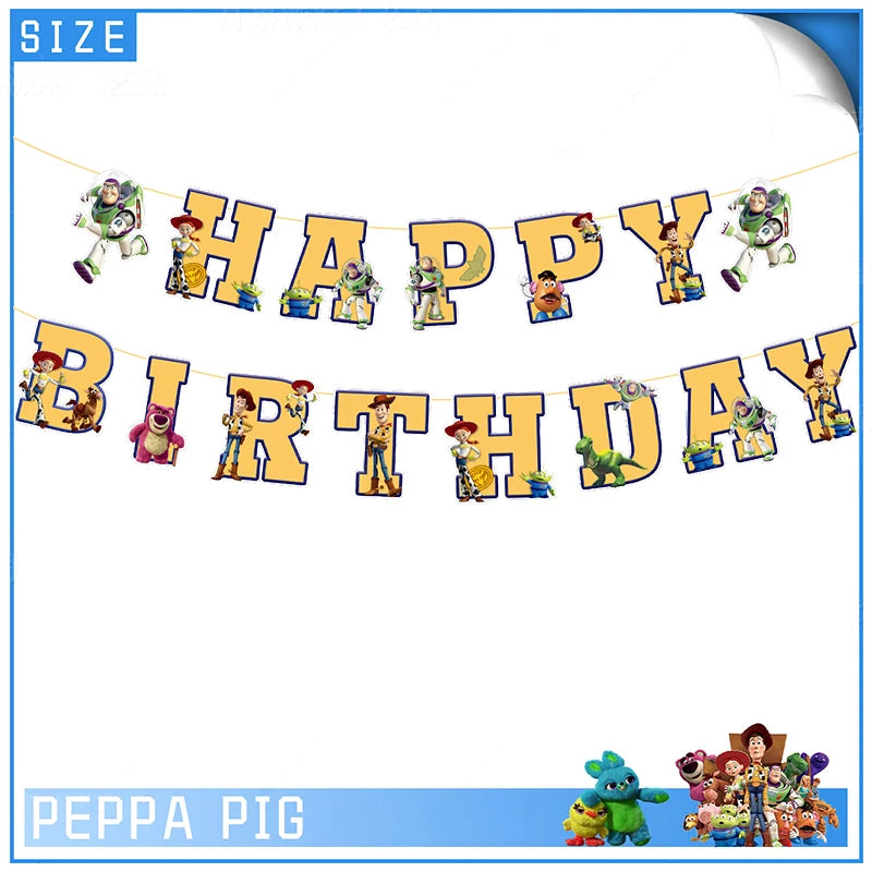 Toy Story Kids Birthday Party Supplies Set – Cups, Plates, Balloons & Decorations 🎉