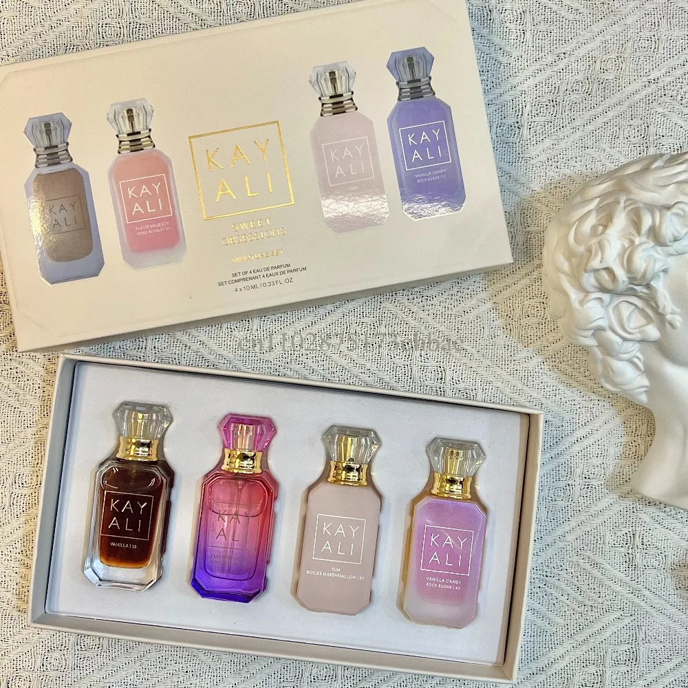 KAYALI 4x10ml Mini Perfume Set – Vanilla, Oud & Floral Fruity Eau de Parfum Gift Set