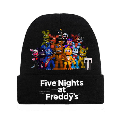 Five Nights At Freddys Knitted Hat Gloves Fnafs Boys Cute Knit Cap Mittens Kids Winter Warm Beanies Glove Children Headgear Gift