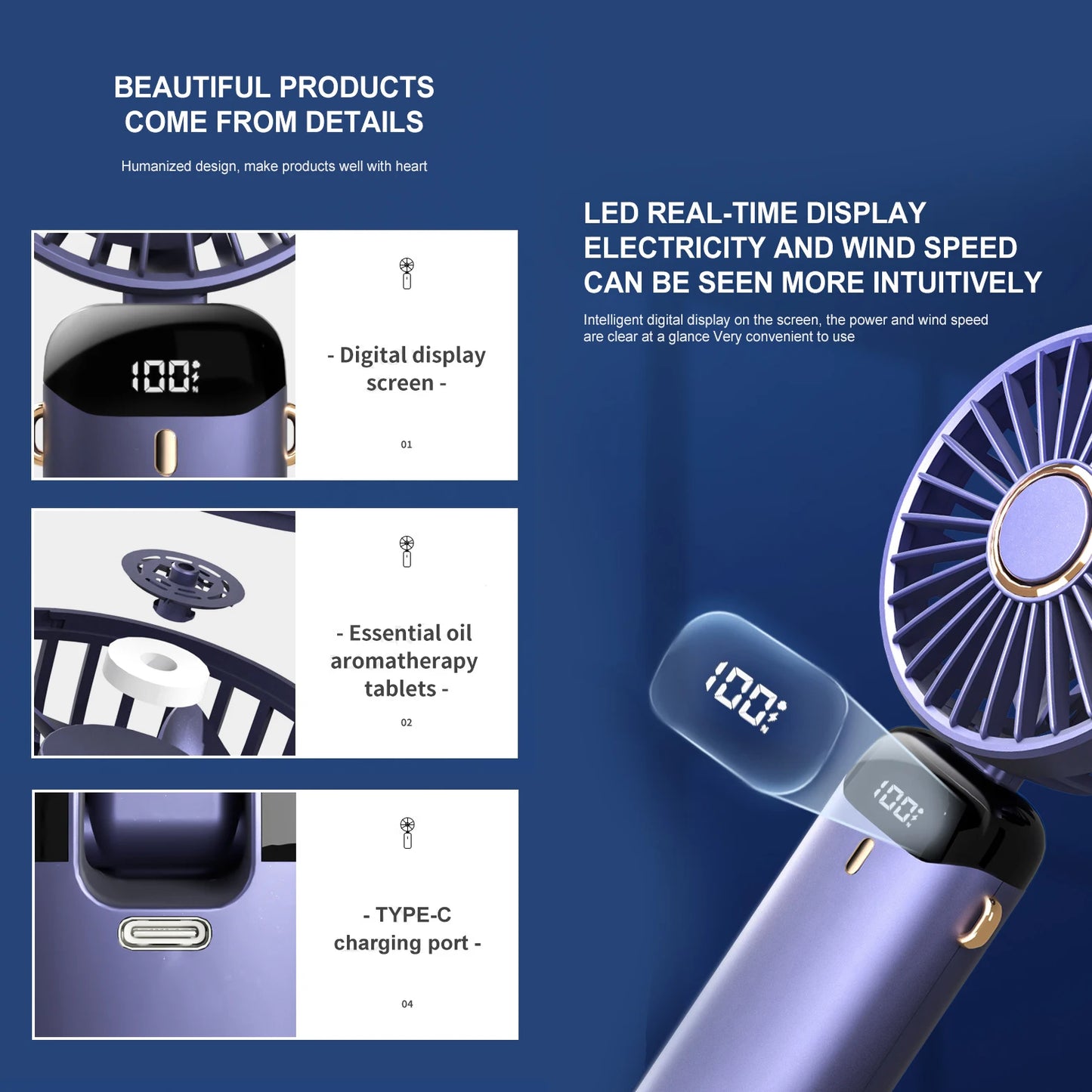 3-in-1 Portable Cooling Fan + Phone Holder