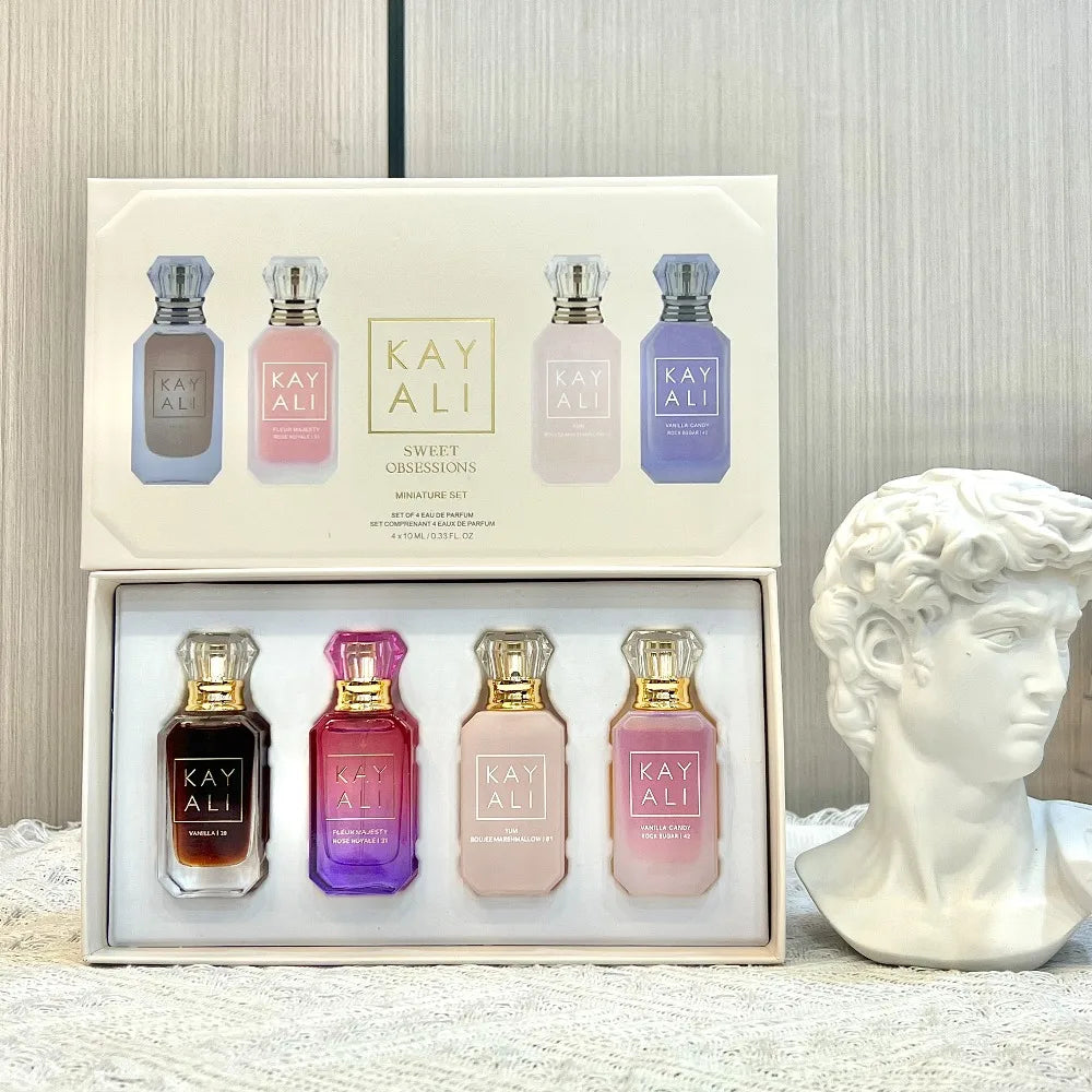 KAYALI 4x10ml Mini Perfume Set – Vanilla, Oud & Floral Fruity Eau de Parfum Gift Set