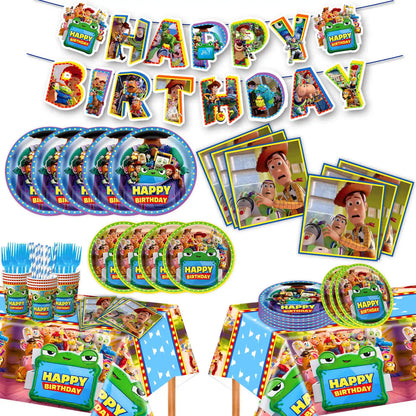 Toy Story Birthday Party Supplies Set – Balloons, Cups, Plates & Decorations