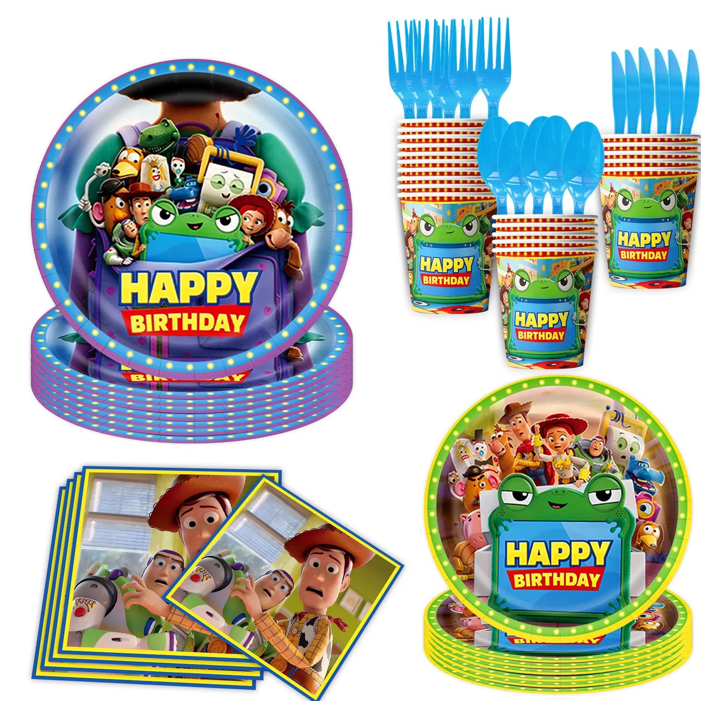 Toy Story Birthday Party Supplies Set – Balloons, Cups, Plates & Decorations