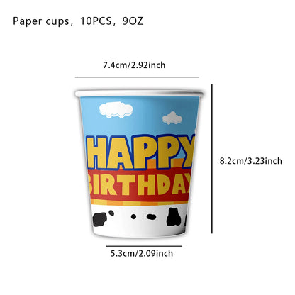 Toy Story Kids Birthday Party Supplies Set – Cups, Plates, Balloons & Decorations 🎉