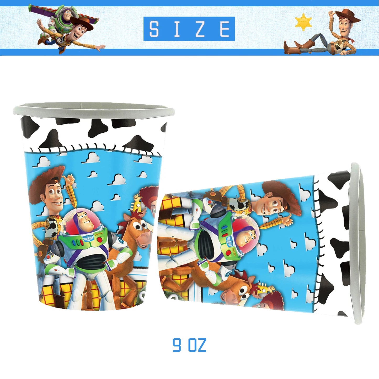 Toy Story Kids Birthday Party Supplies Set – Cups, Plates, Balloons & Decorations 🎉