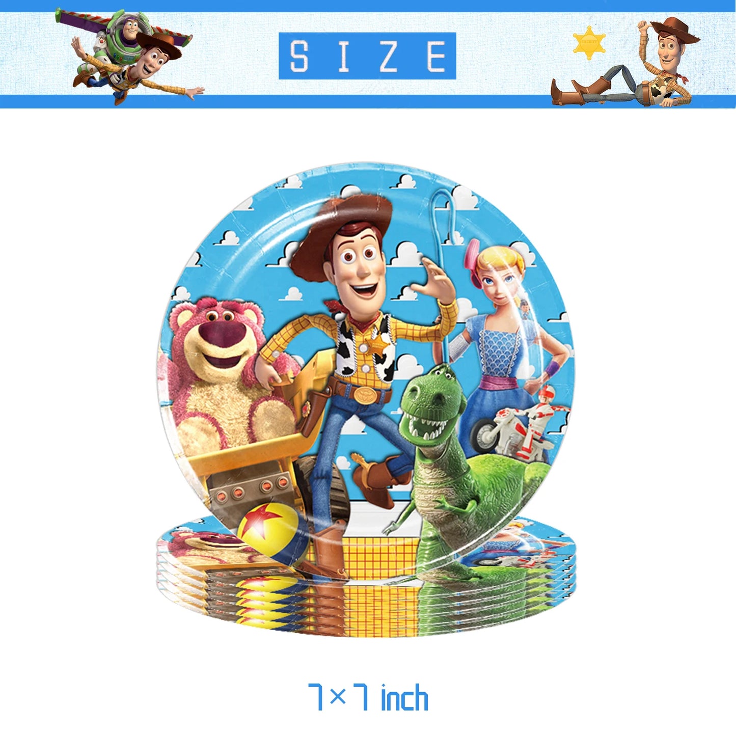 Toy Story Kids Birthday Party Supplies Set – Cups, Plates, Balloons & Decorations 🎉