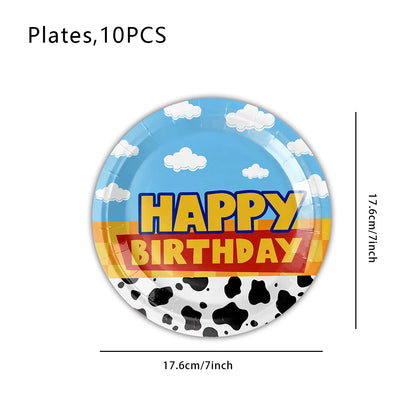 Toy Story Kids Birthday Party Supplies Set – Cups, Plates, Balloons & Decorations 🎉