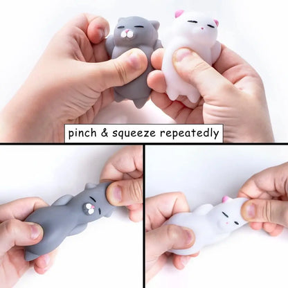 5PCS Kawaii Cat Mochi Squishy Set – Mini Stress Relief Fidget Toys