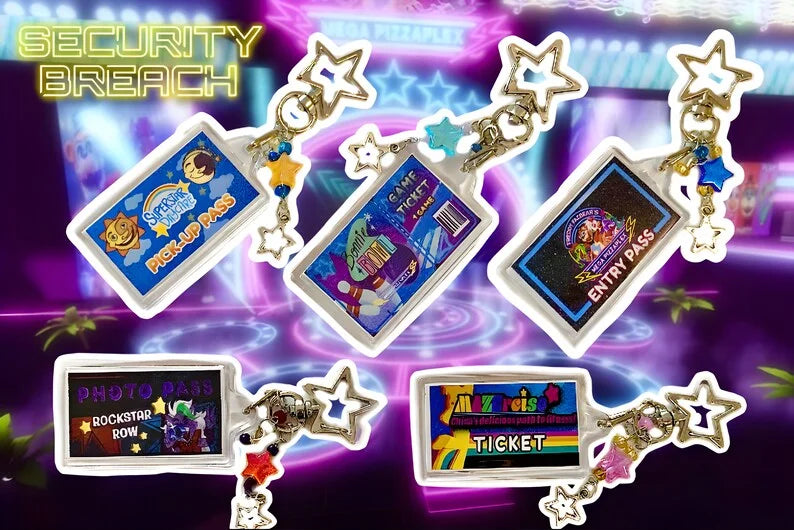 FNAF Security Breach Handmade Beaded Keychains – Character Accessories