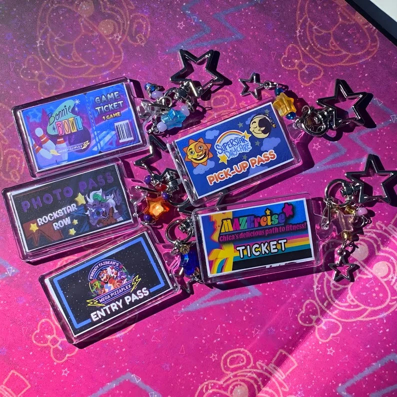 FNAF Security Breach Handmade Beaded Keychains – Character Accessories