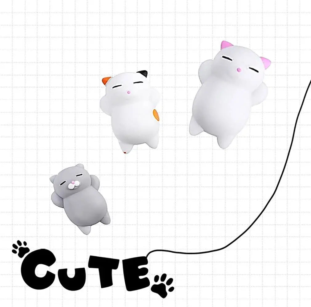 5PCS Kawaii Cat Mochi Squishy Set – Mini Stress Relief Fidget Toys