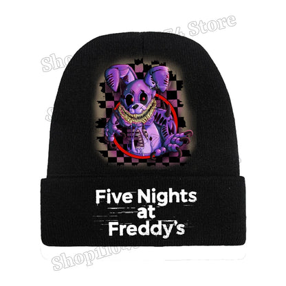 Five Nights At Freddys Knitted Hat Gloves Fnafs Boys Cute Knit Cap Mittens Kids Winter Warm Beanies Glove Children Headgear Gift