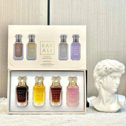 KAYALI 4x10ml Mini Perfume Set – Vanilla, Oud & Floral Fruity Eau de Parfum Gift Set